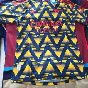 adidas  Football Jersey in Yellow and Blue with Red Logo Slim Fit Several Sizes